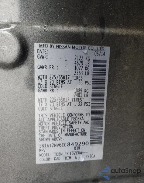 2025 Nissan Rogue S z USA, uszkodzony, nr VIN 5N1AT2MV6EC849290